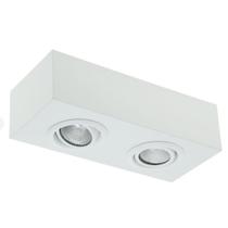 Plafon Direcional Sobrepor Branco Texturizado 2XDicroica GU10 - Rioprelustres - 3500/2 Dicroica BR-TEXT