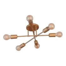 Plafon Dourado Para 6 Lâmpadas E27 Eletrorastro Plafon Dourado Para 6 Lâmpadas E27 Eletrorastro