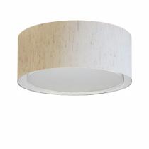 Plafon Duplo Cilíndrico Md-3036 Cúpula em Tecido 50x25cm Linho Bege - Bivolt - Lustres Vivare