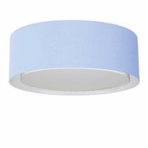 Plafon Duplo Cilíndrico Md-3037 Cúpula em Tecido 60x25cm Azul Bebê - Bivolt