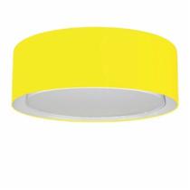 Plafon Duplo Cilíndrico Md-3038 Cúpula em Tecido 80x30cm Amarelo - Bivolt