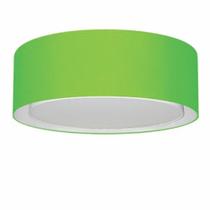 Plafon Duplo Cilíndrico Md-3038 Cúpula em Tecido 80x30cm Verde Limão - Bivolt