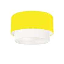 Plafon Duplo Cilíndrico Vivare Md-3045 Cúpula Tecido 40x35cm - Bivolt