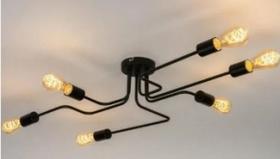 Plafon Electra 100x70 Preto (p/ 6 Lamp E27) Adn 1433 / Sa3081/6