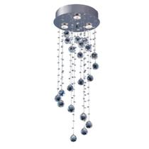 Plafon em Inox para 3 Lâmpadas Crystal Spiral 30x75cm Transparente - Bronzearte Plafon em Inox para 3 Lâmpadas Crystal Spiral 30x75cm Transparente - Bronzearte