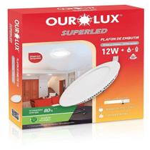 Plafon Embutido Led Redondo 12w 6400k Bivolt Ourolux Plafon Embutido Led Redondo 12w 6400k Bivolt Ourolux