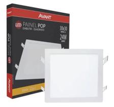 Plafon Embutido Quadrado 24w 3000k Branco Quente Avant Plafon Embutido Quadrado 24w 3000k Branco Quente Avant