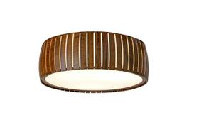 Plafon fox lustres p30 ripada ø30x15cm madeira mdf e acrilico 2xe27