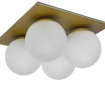 Plafon globo quattro dourado fosco