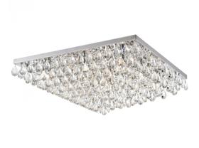 Plafon Grape 45x45x20cm Cromado com cristais transp. 8G9 - SKYLIGHT