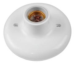 Plafon Ilumi Branco 100W com Soquete de Porcelana para Lâmpadas Plafon Ilumi Branco 100W com Soquete de Porcelana para Lâmpadas