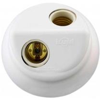 Plafon Ilumi Branco Borne Porc 100w 2 Lamp 18092 - Ilumi