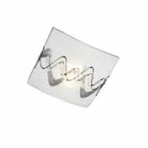 Plafon Ipanema 34X34 Cm Quadrado 2 Luzes Cromado