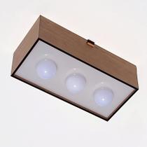 Plafon lâmpadas expostas retangular 35cm