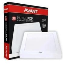 Plafon Led 18w Avant Sobrepor Quadrado 22x22 Luz Branca 6500k Plafon Led 18w Avant Sobrepor Quadrado 22x22 Luz Branca 6500k