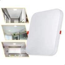 Plafon Led 36w Borda Infinita Quadrado Sobrepor Ou Embutir