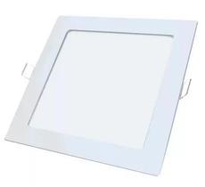 Plafon LED de Embutir Quadrado 18W 3000K Luz Amarela Quente
