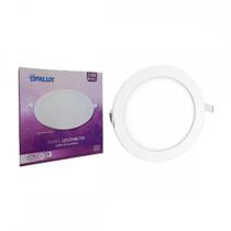 Plafon Led Embutir Opalux Redondo 24W. 6500K. Bivolt Branco