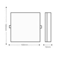 Plafon Led Frameless 12W Quadrado 4000K