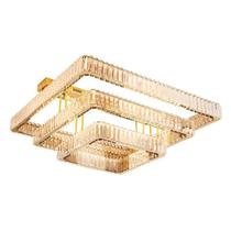 Plafon Led Leser 280w 25200lm Dourado Com Cristal Transparente Eletrorastro Plafon Led Leser 280w 25200lm Dourado Com Cristal Transparente Eletrorastro