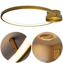 Plafon LED Luna 17W 3000K Sobrepor Moderno Dourado Premium Blumenau Iluminação