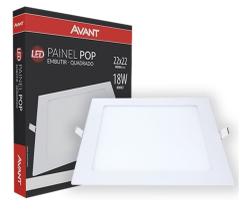 Plafon Led Painel Embutir Qua 22x22 18w 6500k Branco Frio