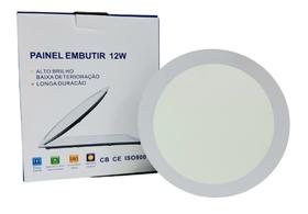 Plafon Led Painel Ilumimax 12w Redondo Embutir Neutro 4000k 17cmx17cm
