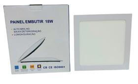 Plafon Led Painel Ilumimax 18w Quadrado Embutir Quente 3500k 21,5 cmx 21.5cm