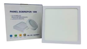 Plafon Led Painel Ilumimax 18w Quadrado Sobrepor Bivolt Frio 6500k 21,5cm x 21.5cm
