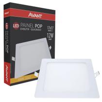 Plafon Led Quadrado 12w 3000K Painel Embutir Slim Avant Plafon Led Quadrado 12w 3000K Painel Embutir Slim Avant