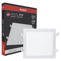 Plafon Led Quadrado 24w Painel Embutir Slim Avant 1ª Linha