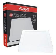 Plafon Led Quadrado 24w Painel Sobrepor Slim Avant 6500k