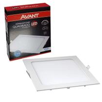 Plafon Led Quadrado 6w Painel Embutir Slim Avant 6500k