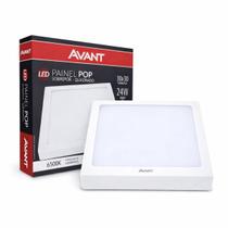 Plafon LED Quadrado Avant 24W Sobrepor Branco Frio 6500K Bivolt Slim