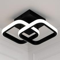 Plafon LED Quadrado Duplo Preto Moderno de Teto para Sala e Quarto LUMIVILLE