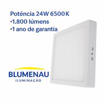 Plafon Led Quadrado Sobrepor 24w 6500k Blumenau Branco