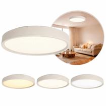 Plafon LED Redondo 36W Disoma Essence Branco 3 Temperaturas 34cm Bivolt