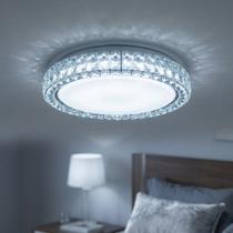 Plafon Led Sagitta Redondo Efeito Cristal 12w Branco Frio