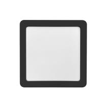 Plafon Led Sobrepor 12W Quadrado 6500K Preto Blumenau