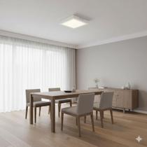 Plafon LED Sobrepor 48w Quadrado 60x60 Bivolt Luz Branco Frio 6000K Slin Minimalista Casa Sala Estar Jantar Cozinha Banheiro Luminária Teto Econômica