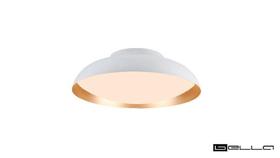 Plafon LED Sobrepor Bowl M Branco e Dourado 3000k 24W - Bella Iluminação
