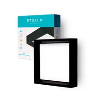 Plafon LED Sobrepor Deep 18W Quadrado Preto 3000K Quente Stella