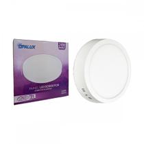 Plafon Led Sobrepor Opalux Redondo 24W. 6500K. Bivolt Branco