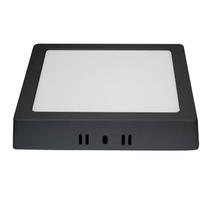 Plafon Led Sobrepor Qua Preto 3000k Branco Quente 12w 17x17