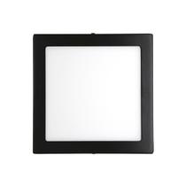 Plafon Led Sobrepor Quadrado Preto 18w Yamamura