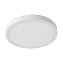 Plafon Led Sobrepor Redondo Alumínio Branco 36w 3000k