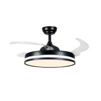 Plafon led ventilador flesh wind 36w 270 preto biv embuled ebvl80001