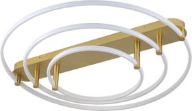 Plafon listo aneis redondo led ø80/60/40cm branco e dourado