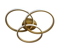 Plafon Luminária 3 Anéis Led Dourado 45 Watts 4000K