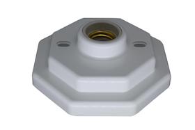 Plafon luminária branco octogonal bocal porcelana Plafon luminária branco octogonal bocal porcelana